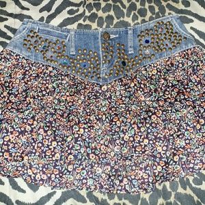 Express Denim Ruffle Skirt